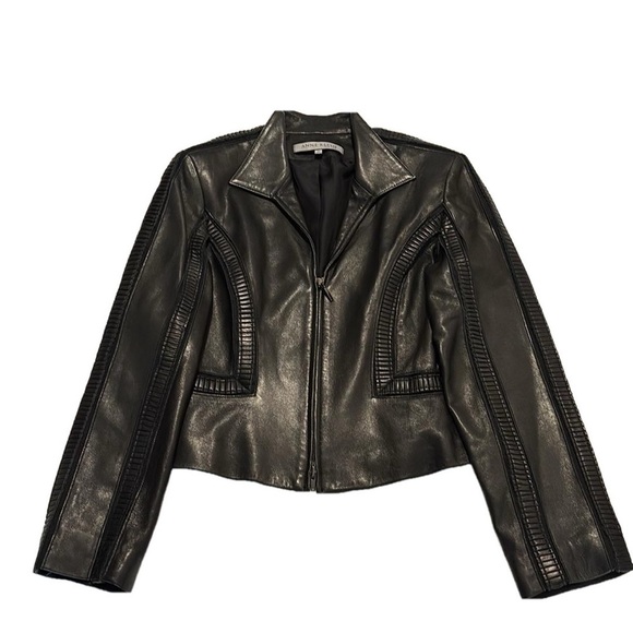 Anne Klein Leather Jacket, Size SP, Black - Picture 1 of 8